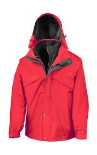 Result 3-in-1 jack met fleece in Red, voorkant