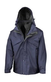 Result 3-in-1 jack met fleece in Navy, voorkant