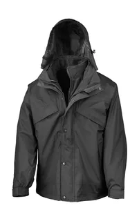 Result 3-in-1 jack met fleece in Black, voorkant