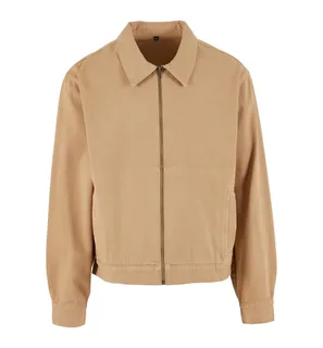 Build Your Brand Basic werkjack in Union Beige, voorkant