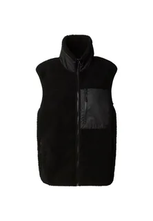 Build Your Brand Bonded Sherpa Vest in Black, voorkant