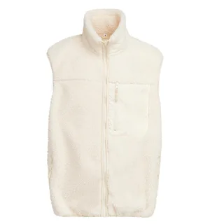 Build Your Brand Bonded Sherpa Vest in White Sand, voorkant