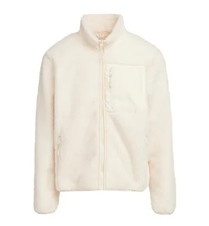 Build Your Brand Sherpa jack met bonding in White Sand, voorkant