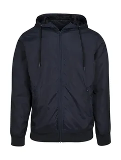 Build Your Brand Windrunner in Navy/Navy, voorkant