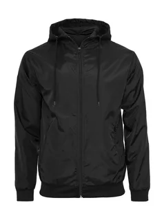 Build Your Brand Windrunner in Black/Black, voorkant