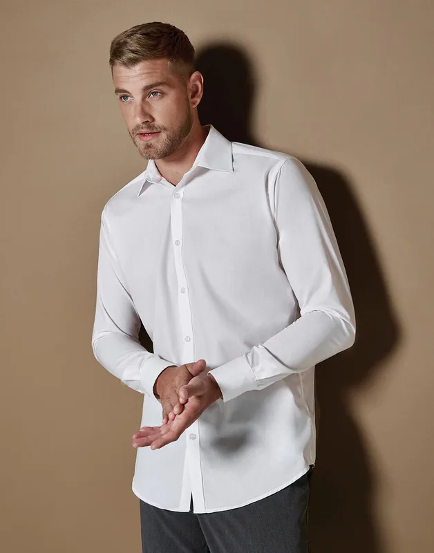 Kustom Kit Business overhemd met lange mouwen, slim fit