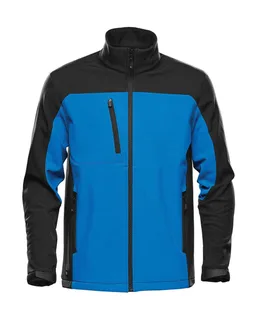 Stormtech Men's Cascades softshell in Azure/Black, voorkant