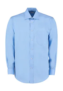 Kustom Kit Business overhemd, classic fit in Light Blue, voorkant