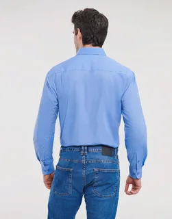Russell Collection Heren poplin overhemd met lange mouwen – foto 1