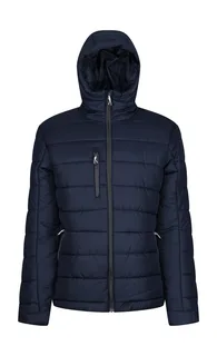 Regatta Professional Men's Navigate thermal hooded jacket in Navy/Seal Grey, voorkant