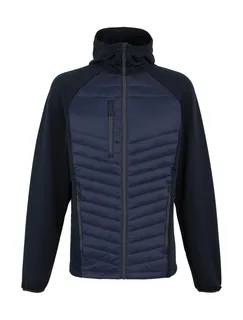 Regatta Professional Heren Navigate hybride jack met capuchon in Navy/Seal Grey, voorkant