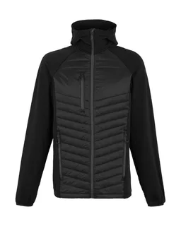 Regatta Professional Heren Navigate hybride jack met capuchon in Black/Seal Grey, voorkant