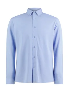 Kustom Kit Piqué Superwash® 60° shirt, tailored fit in Light Heather Blue, voorkant