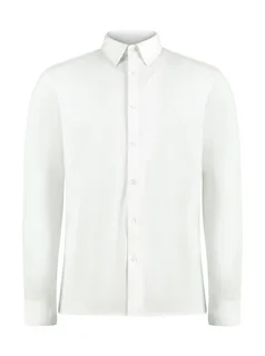 Kustom Kit Piqué Superwash® 60° shirt, tailored fit in White, voorkant