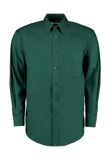 Kustom Kit Premium oxford overhemd, classic fit in Bottle Green, voorkant