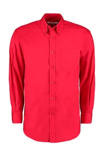 Kustom Kit Premium oxford overhemd, classic fit in Red, voorkant
