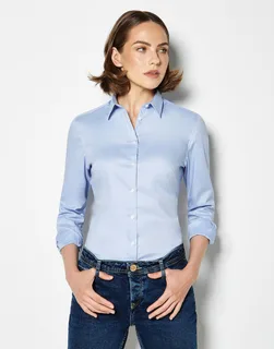 Kustom Kit Women's long-sleeved stretch Oxford blouse, tailored fit – foto 2