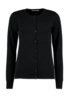 Kustom Kit Dames Arundel vest met ronde hals, classic fit in Black, voorkant