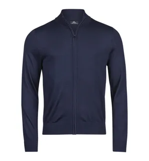 Tee Jays Gebreid vest met volledige rits in Navy, voorkant