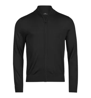 Tee Jays Gebreid vest met volledige rits in Black, voorkant