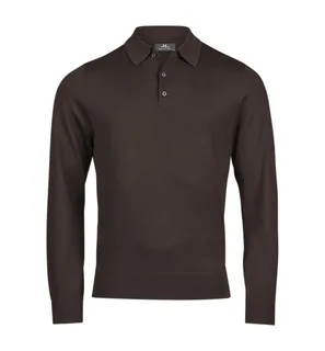 Tee Jays Gebreide polo in Mocha, voorkant