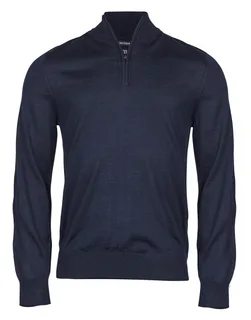 Tee Jays Heren trui met halve rits in Navy, voorkant