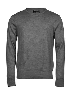 Tee Jays Men's crew neck jumper in Grey Melange, voorkant