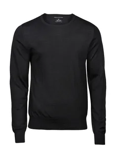 Tee Jays Men's crew neck jumper in Black, voorkant
