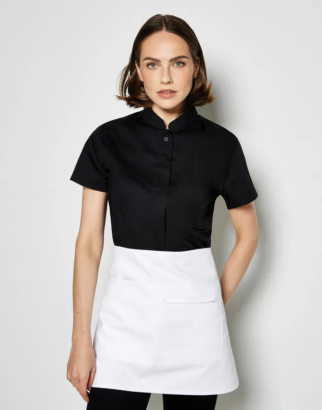 Bargear Dames blouse met opstaande kraag en korte mouwen, tailored fit