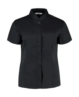 Bargear Women's short-sleeved mandarin collar blouse, tailored fit – foto 2