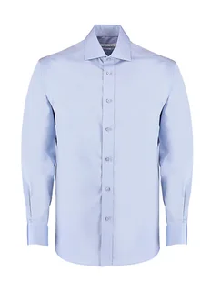 Kustom Kit Premium oxford overhemd met cutaway-kraag, classic fit in Light Blue, voorkant