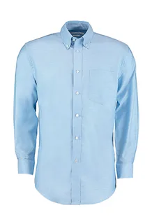 Kustom Kit Workwear oxford overhemd, classic fit in Light Blue, voorkant