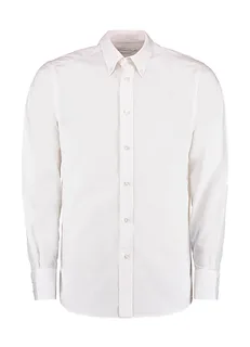 Kustom Kit City tailored fit shirt in White, voorkant