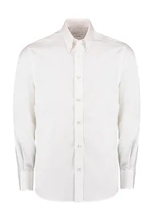 Kustom Kit Premium oxford overhemd, tailored fit in White, voorkant