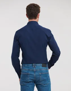 Russell Collection Heren stretch overhemd met lange mouwen – foto 1