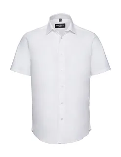 Russell Collection Men's tailored short-sleeved shirt, easy-care in White, voorkant