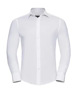 Russell Collection Men's tailored long-sleeved shirt, easy-care in White, voorkant