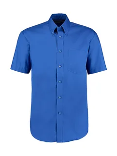 Kustom Kit Premium oxford overhemd met korte mouwen, classic fit in Royal, voorkant