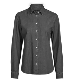 Tee Jays Dames denim blouse in Black Denim, voorkant
