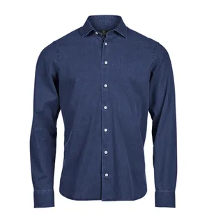 Tee Jays Denim overhemd in Blue Denim, voorkant