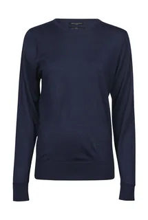 Tee Jays Dames trui met ronde hals in Navy, voorkant