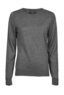 Tee Jays Dames trui met ronde hals in Grey Melange, voorkant