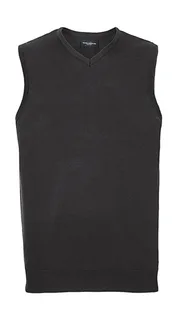 Russell Collection Gebreide spencer met V-hals in Black, voorkant