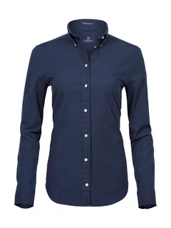 Tee Jays Dames Perfect oxford blouse in Navy, voorkant