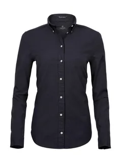 Tee Jays Dames Perfect oxford blouse in Black, voorkant