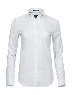 Tee Jays Dames Perfect oxford blouse in White, voorkant
