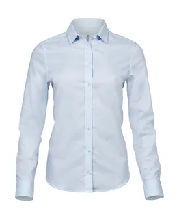 Tee Jays Dames luxe stretch blouse in Light Blue, voorkant