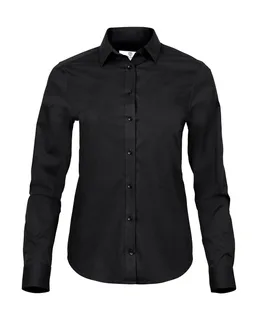 Tee Jays Dames luxe stretch blouse in Black, voorkant