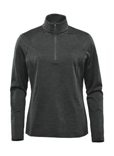 Stormtech Women's Treeline quarter-zip pullover in Black Heather, voorkant