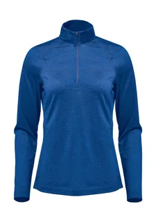 Stormtech Dames Milano trui met kwartrits in Classic Blue Heather, voorkant